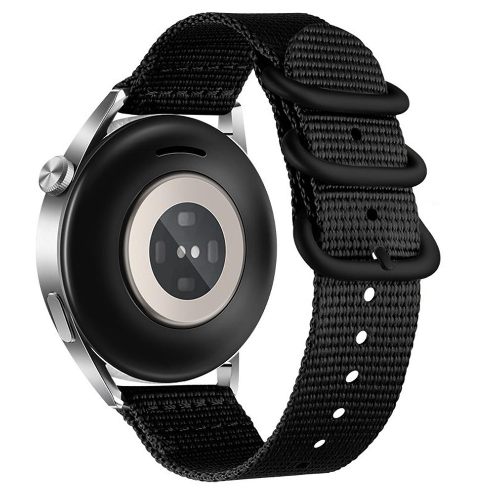 22mm Double Loop Nylon Watchband for Huawei Watch GT 6/5/5 Pro 4 46mm Black Buckle Braided Strap