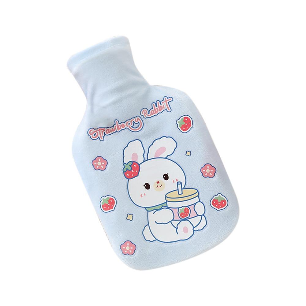 1000ML Plush Hot Water Bag Cartoon Rabbit Reusable Hand Warmer Comfortable Coldproof Hot Water Bottle Children Girls