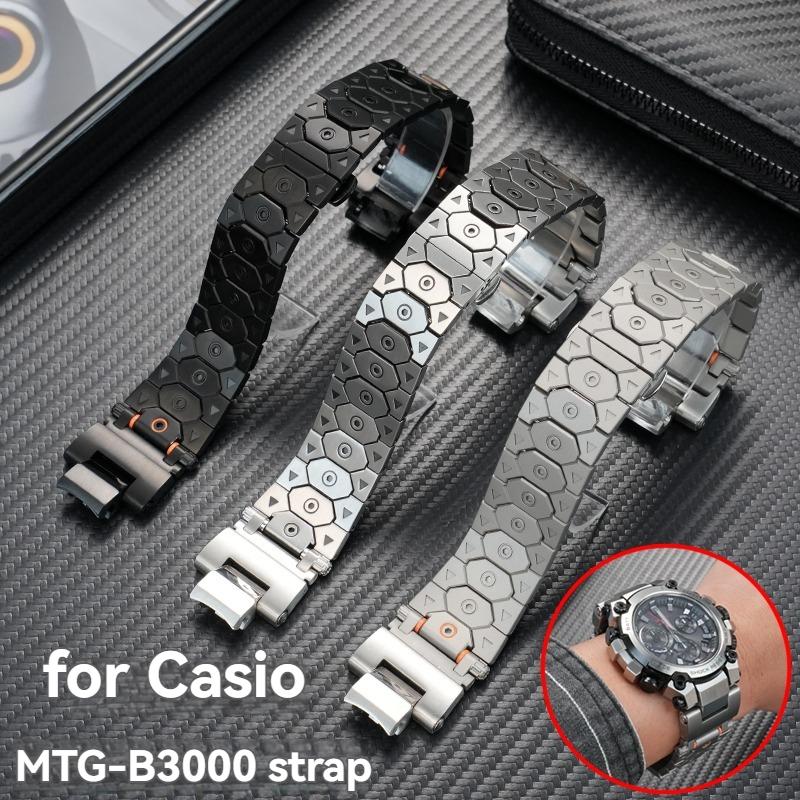 for Casio G-Shock MTG-B3000 Upgrade Strap - Premium Stainless Steel Quick Release Band Men, Luxury Sport Watch Modification Kit