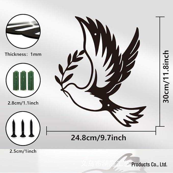 Dove Pattern Wrought Iron Wall Art Decor