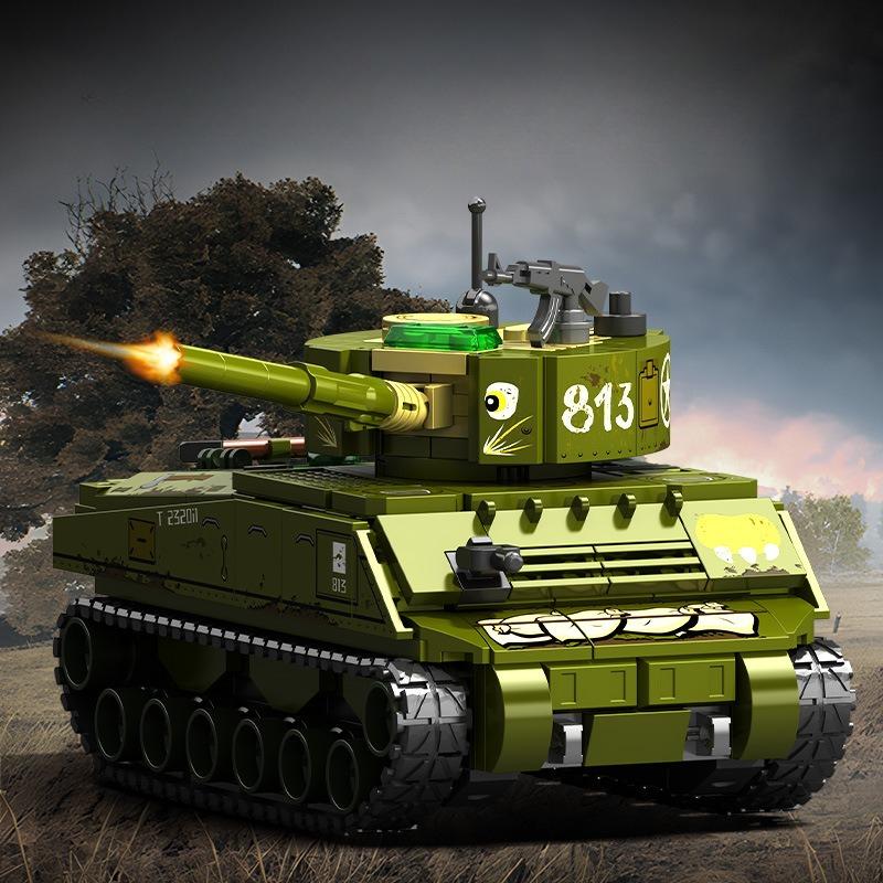 362 ks Vojenská série M4A2 Hlavní bitevní tank Sestavovací stavebnice Dětské hračky