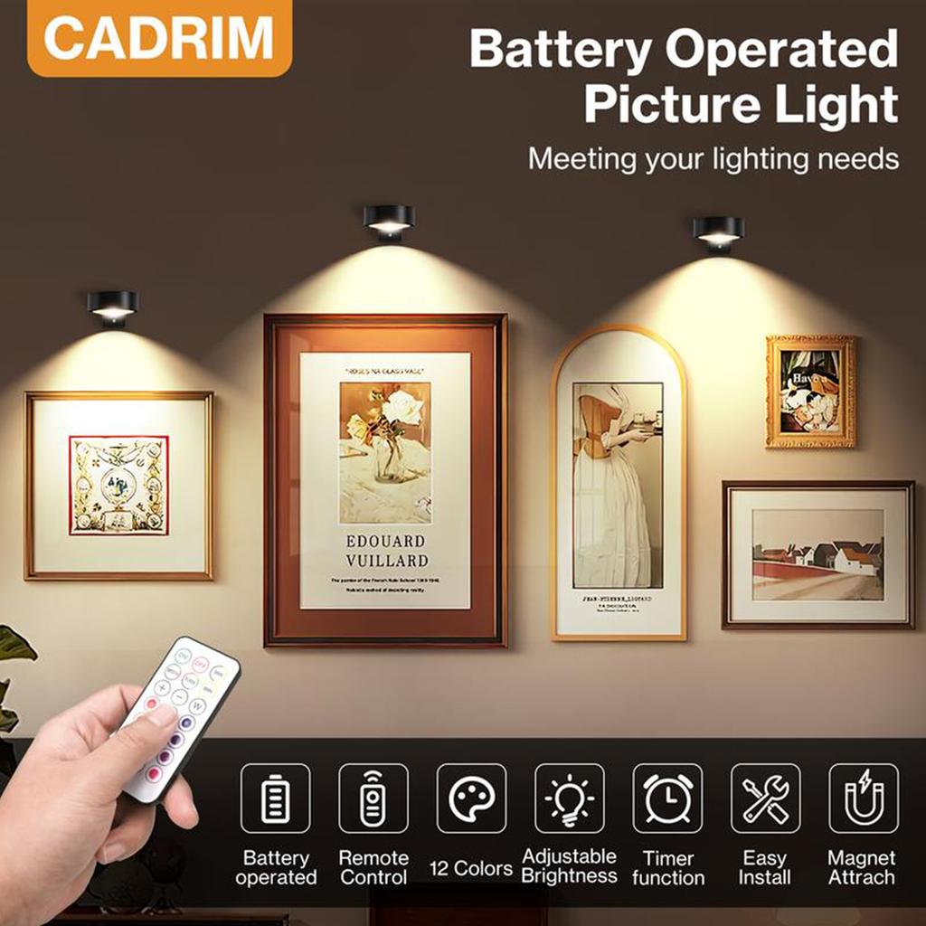 3-Pack Art Display Picture Lights with 3 Lighting Modes Art Wall Lights LED Painting Light for Picture Artworking Frame Portrait