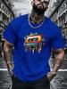 Unisexs Crew Neck Graffiti Drip Cassette Tape Graphic Print Short Sleeve Cotton Tee Casual Summer Streetwear Loose Daily Wear Top