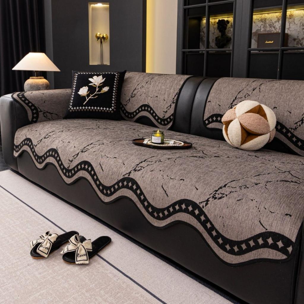 Red Sofa Cushion Versatile All Season New Chenille Sofa Cover Cloth Comfortable Anti Slip Home Living Room Decoration Cushion