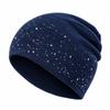 Shiny Rhinestone Decor Women's Knitted Cap Warmth Winter Fall Hat Knitted Hat  Daily Winter Wear