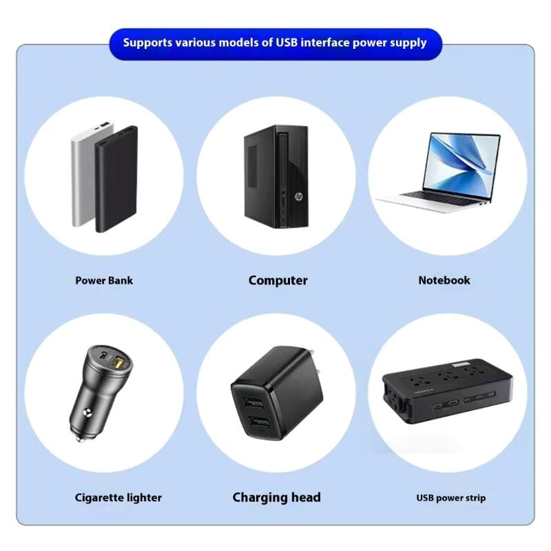 USB Fan Flexible Neck for Laptop PC Multipurpose Mini Portable Summer USB Fan Flexible Cable for Travel Camping