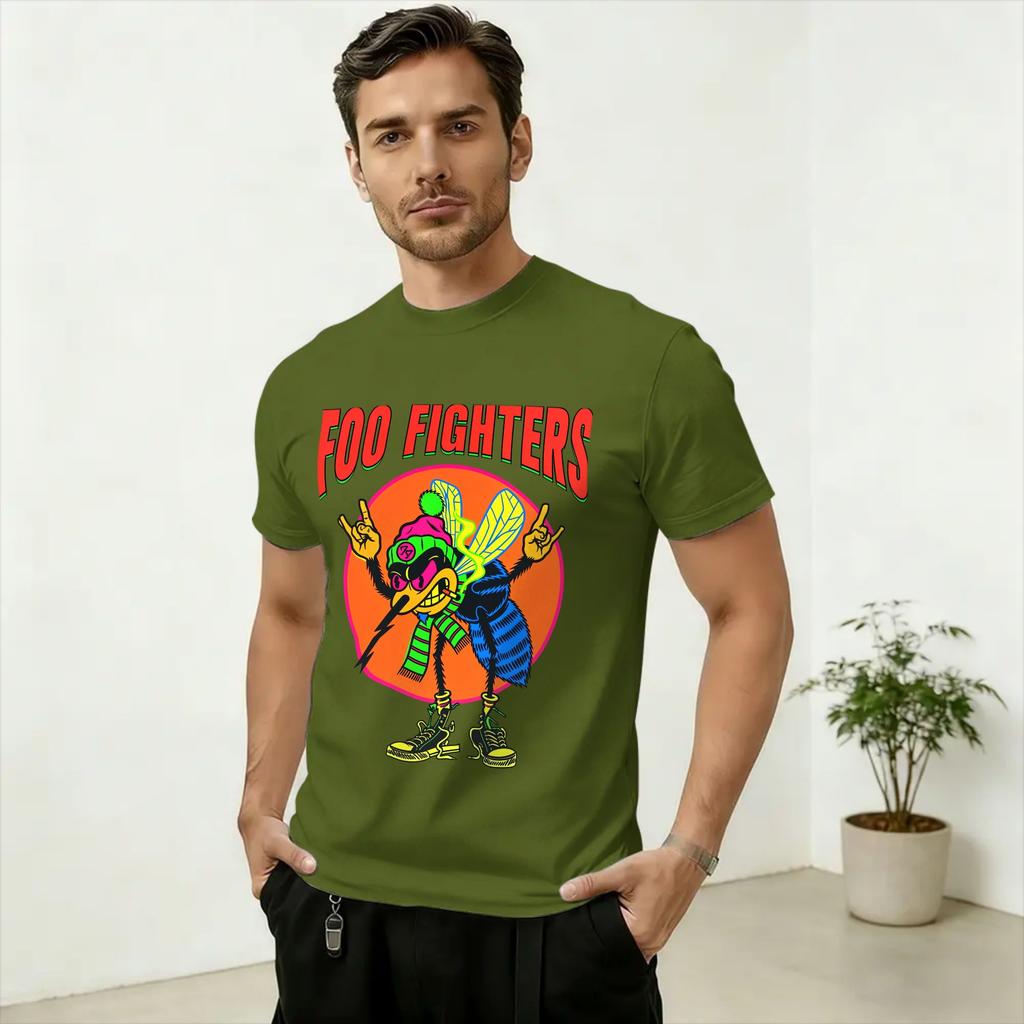 Unisexs TShirts Foos FFighters Novelty 100 Cotton Tee Shirt Short Sleeve T Shirt O Neck Clothing Plus Size