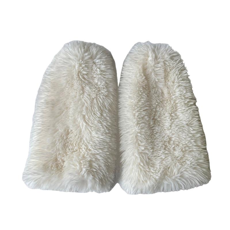 Ladies Plush Leg Warmers for Winter Warmth Fashionable Furry Boot Covers Solid Color Stretch Leg Sleeve Footless Socks 1