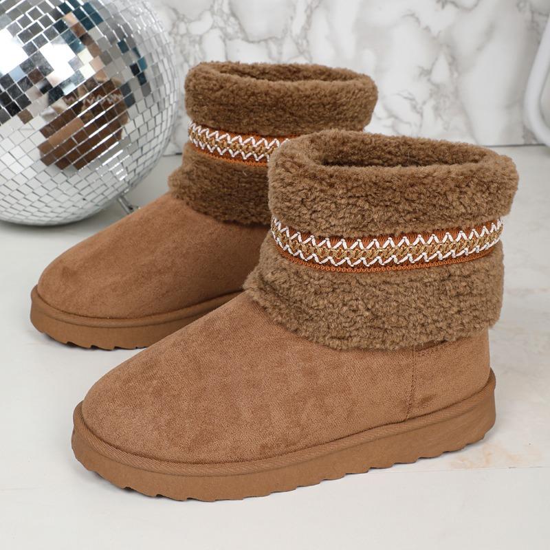 Fashion Women's Snow Boots 2024 Winter Women's Comfortable Thick Sole Shoes Suede Warm Casual Fashion Snow Boots Zapatos Mujer