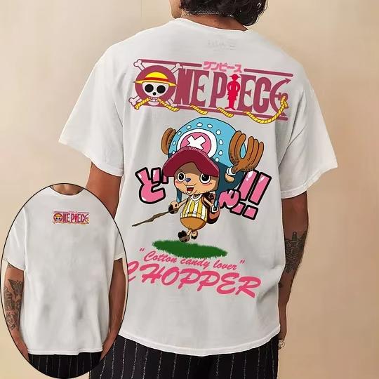 

One Piece Chopper Cotton TShirt Summer Short Sleeve Casual Streetwear Fashion S