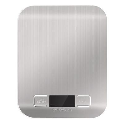Kitchen Electronic Scale Metallic White LCD Display Waterproof Stainless Steel Cooking Scale for