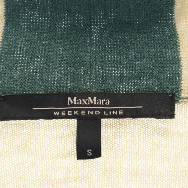 MAX MARA Five-quarter sleeve knit cardigan S Green x beige Women Used