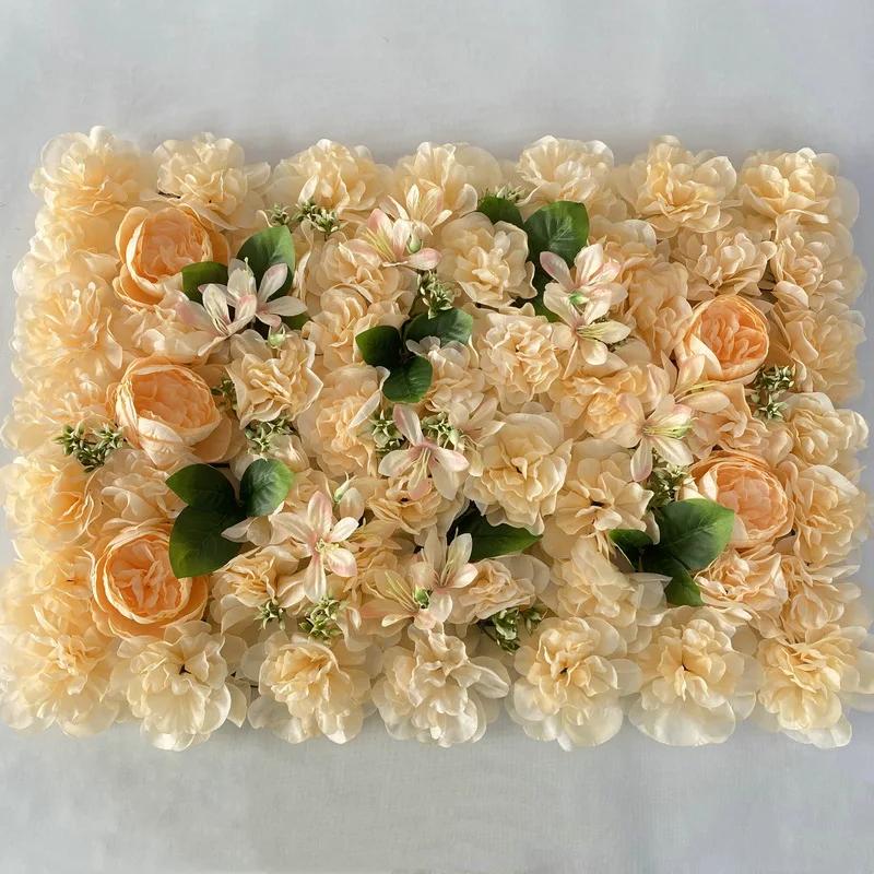 

Simulated Peony Dahlia Wildflower with Leaf Flower Row Wedding Studio Background Fake Flower Shopping Mall Window Decoration шампанського