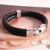 Simple All-Match Men's Double-Layer Leather Rope Hook Bracelet Women's New Personalized Stainless Steel Bracelet