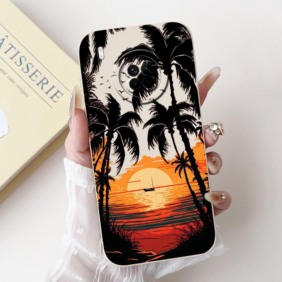 For Huawei Y9a Case Fashion Cute Cartoon Luxury Flowers Silicone Back Cover For Huawei Y9a Phone Case Shockproof Bumper FRL-L22