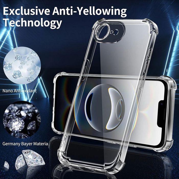 Coque + 2 Verres Trempés pour iPhone 17e, Protection Silicone Antichoc Coins Renforcés Transparent