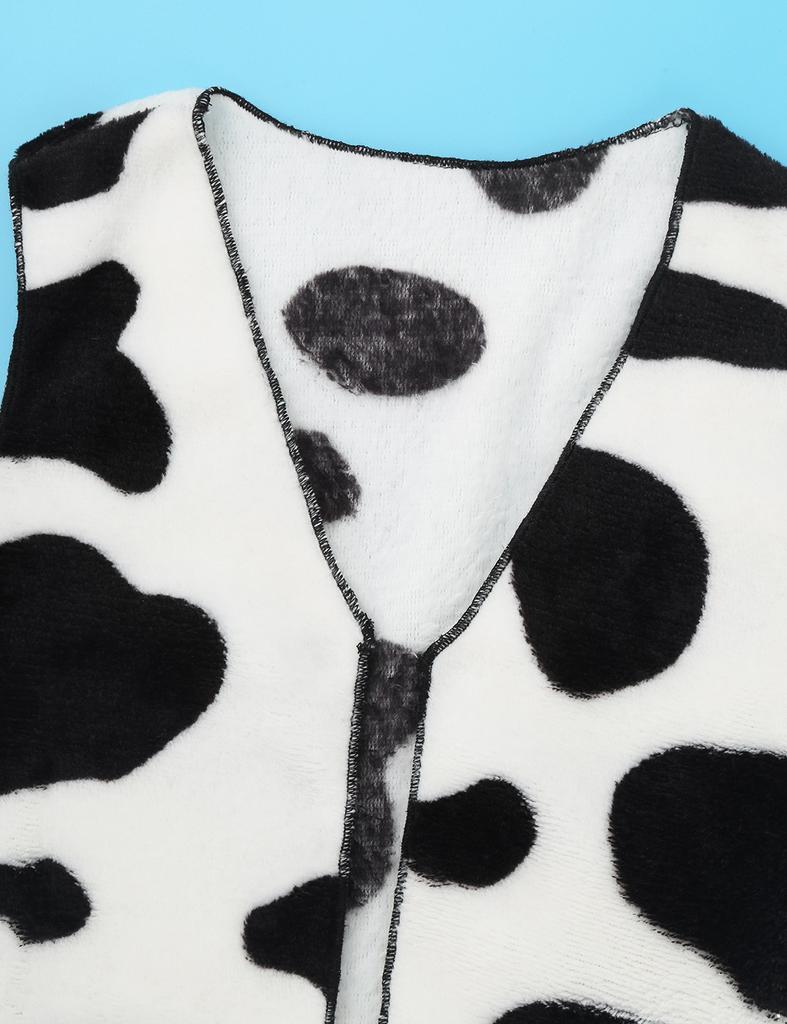Unisex Kids Boys Girls Fancy Dress-up Flannel Sleeveless Printed Cosplay Theme Party Vest Waistcoat