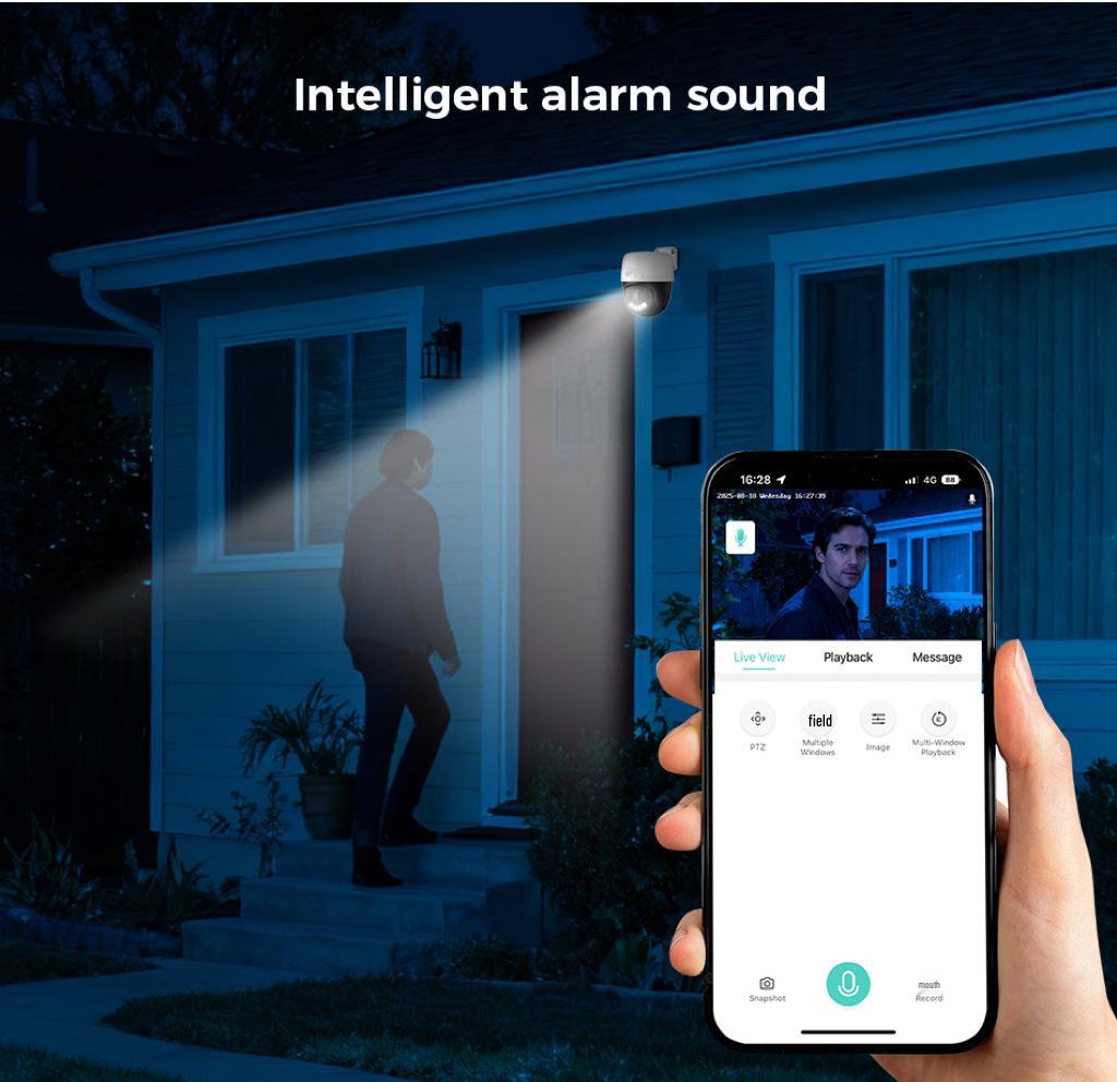 Uniview 8MP/12MP Ultra HD PTZ Camera with POE, Full Color Mode, Two-Way Audio, Waterproof