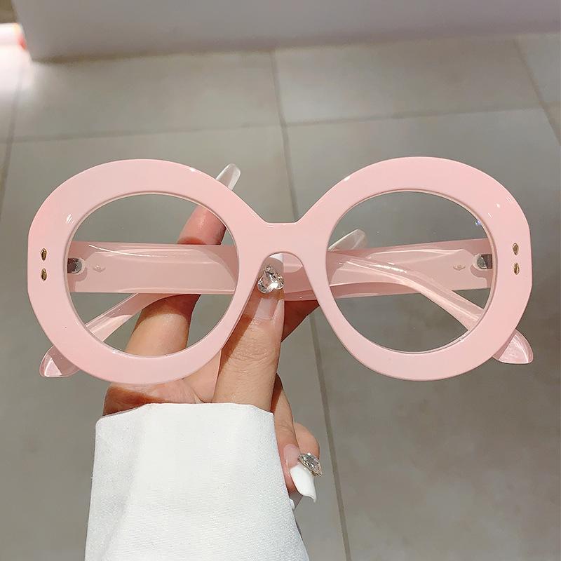 

Вінтажні Окуляри Оверсайз Круглої Форми, що Блокують Синє Світло, Жіночі, Дизайнерський Бренд Люкс, Рецептурні Окуляри для Міопії, Оптична Оправа з Заклепками