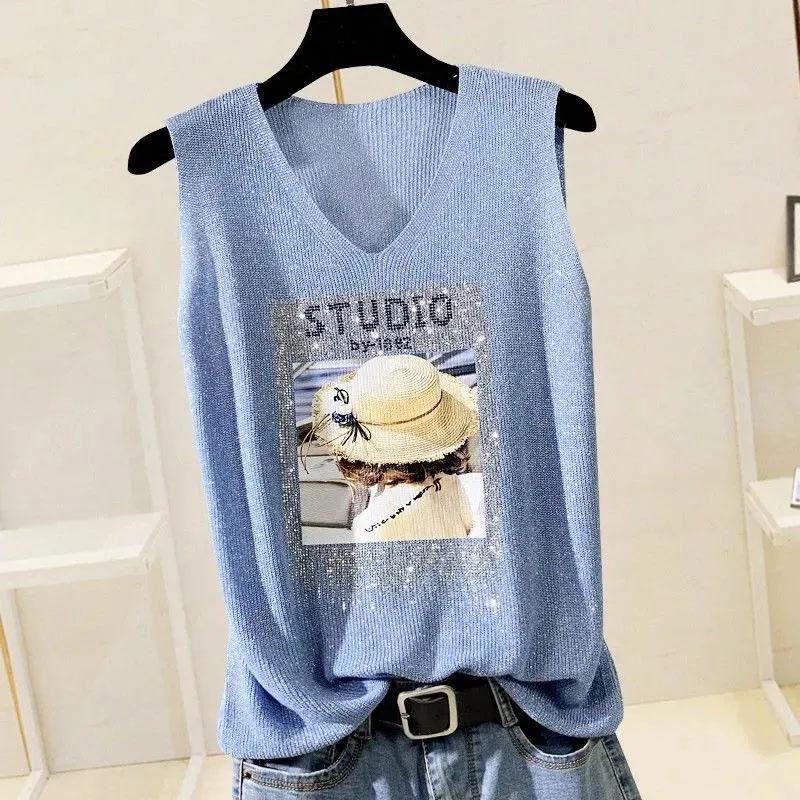 Oversize Vest Women Undershirt Sleeveless Loose Vest Casual V-Neck Suspenders Vest Shawl