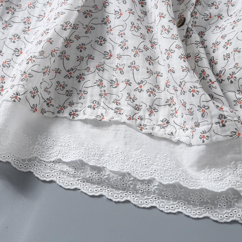 8 Färger Lamtrip-Retro Blommig Bomullsgarn Långärmad Enkelknäppt Morgonrock Casual Mjuk Hemklänning