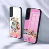 S-Sailor M-Moon Anime Phone Case For Samsung S25 S24 FE S23 S22 S21 Plus S20 Ultra Note20Ultra Black Glass Cover