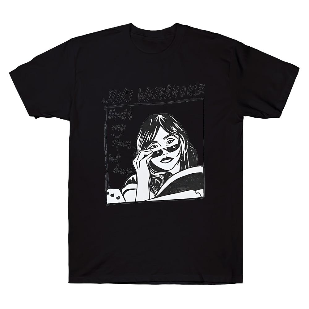 

That s My Man T-Shirt Suki Waterhouse Y2K Aesthetic Print T Shirt Women Cotton Streetwear Fashion Casual Short Sleeve Tops Tees XS чёрный
