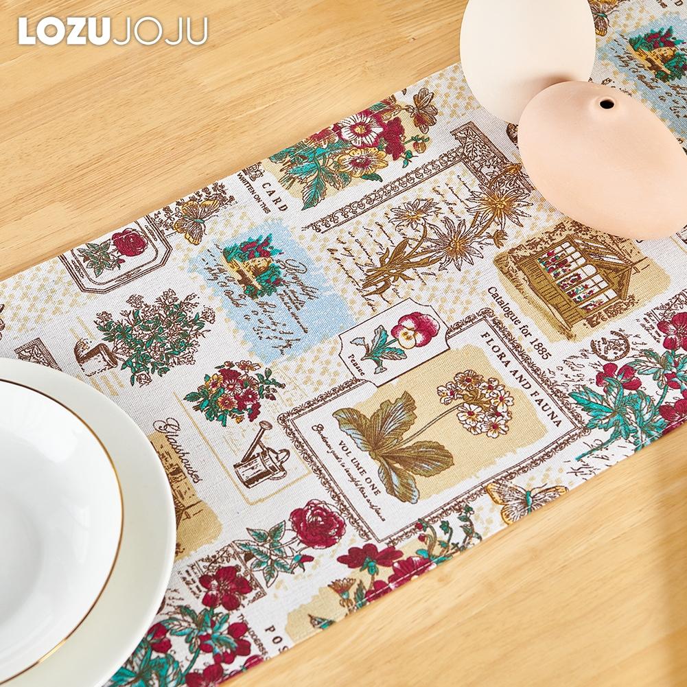 1PC LOZUJOJU Fashionable Retro Printed Table Flag Tassel Table Runner for Dinner Table Decor Kitchen for Home Table Home Decor
