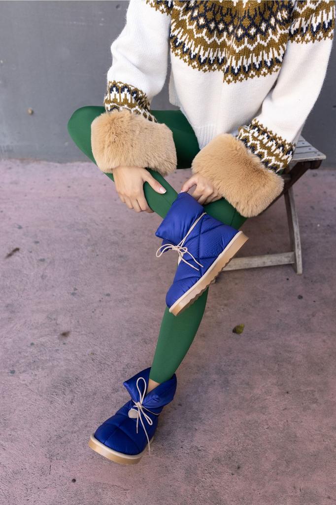 Women Modern Stylish Fashion Boots Milena Green Parsut Fabric Boots