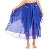 Ladies Sequin Beaded Belly Dance Skirt Chiffon Fabric Elastic Waistband Performance Costume Practice Dancewear
