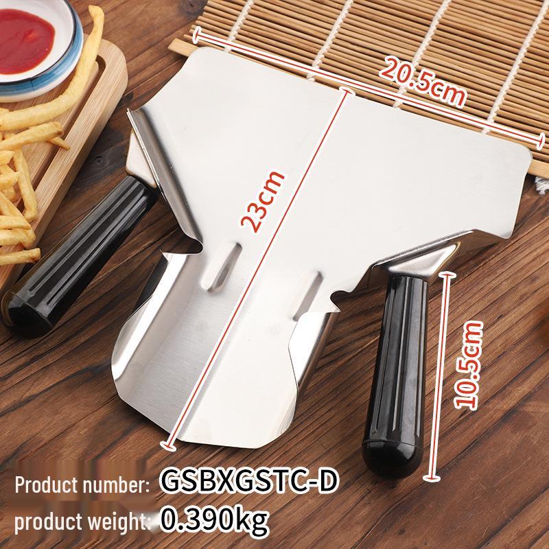 Stainless Steel Single-Handle French Fry Shovel - Ideal for Burger Shops