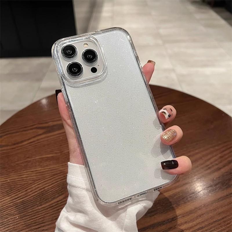 Glitter Clear Case for Iphone 17 Air 17E 16 16E 15 14 Plus 13 Pro Max 12 11 X Xs Max Xr 8 Se 2022 2020 Cute Transparent Bling Phone Cover Accessories