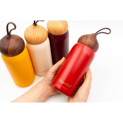 Orgo Acorn Mug, 400ml, SMBD-40, Vacuum Insulated Stainless Steel Bottle with Acorn Shape, Stylish and Cute, Red