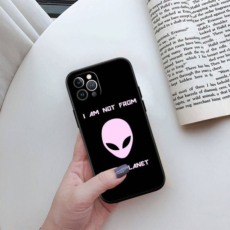 MH140 Space Alien UFO Phone Shell Case for iPhone 7 8 11 12 13 14 15 16 17 16E XS Pro Max XR X SE Air