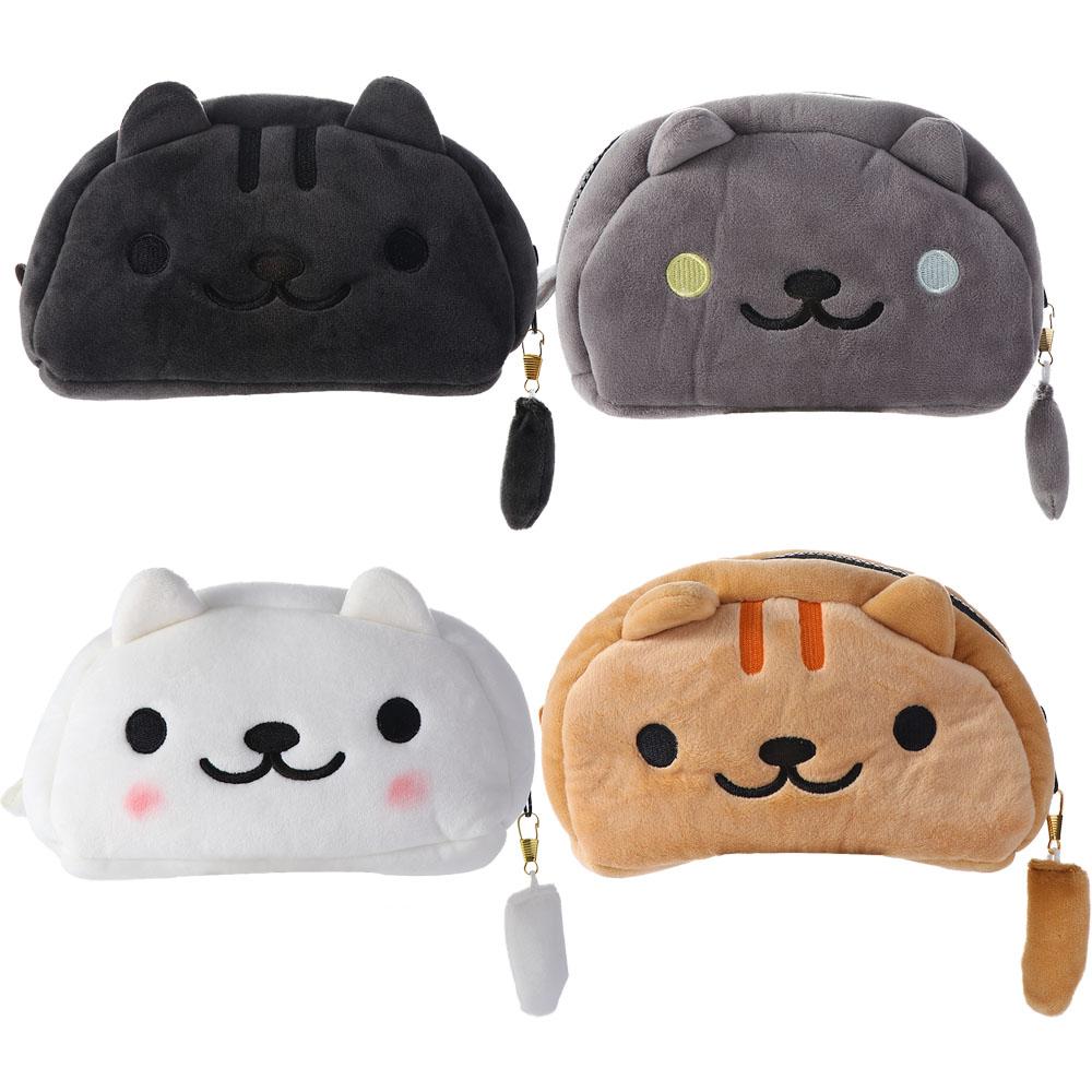 Capacity Makeup Organizer Cosmetic Cases Cat Pencil Bags Stationery Organizer Plush Pencil Bag