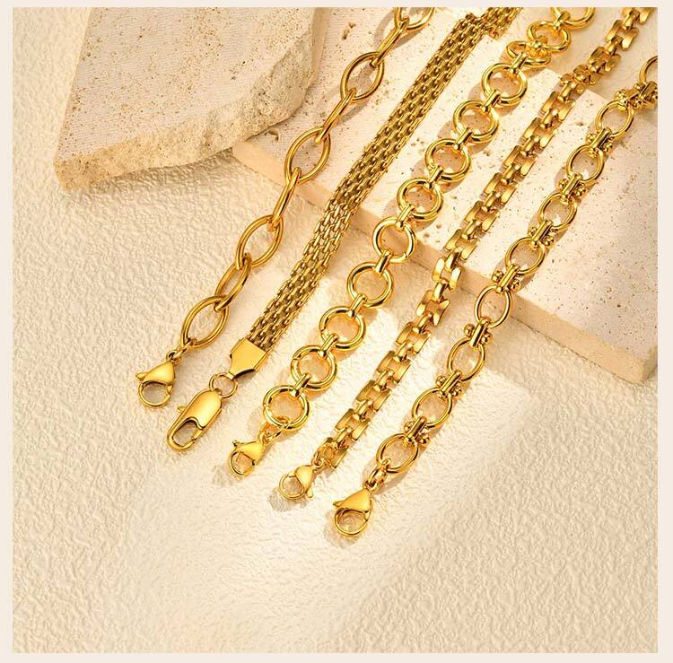 316L Roestvrij Staal Armband, 18K Verguld Ketting Armband Bangle, Waterdicht Dames Sieraden Cadeau Voor Feest
