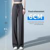 Women's Petite Ice Silk Wide-Leg Chiffon Pants, Summer Sunscreen, Straight-Leg Design
