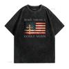 Make America Godly Again American Flag Cross Jesus T Shirt vintage Washed fashion streetwear Slightly homme Breathable