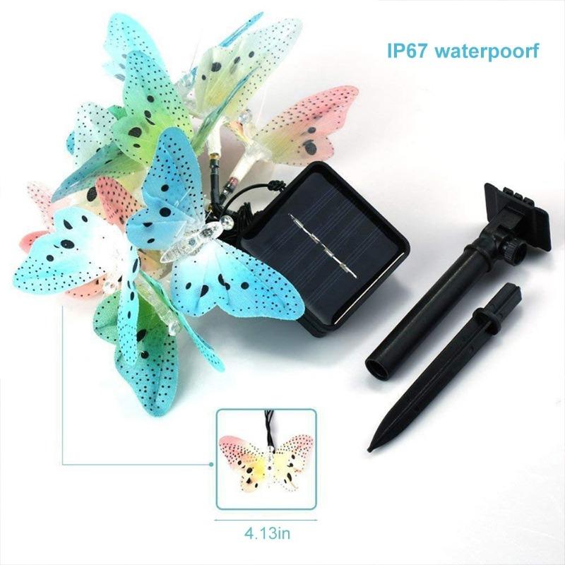 Solar Lights Outdoor Decorations Waterproof Solar Garden Lights Butterfly Flower Light for Outside Yard Pathway Garden Decor