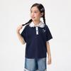 Girls' Embroidered Frill Collar Polo T-shirt