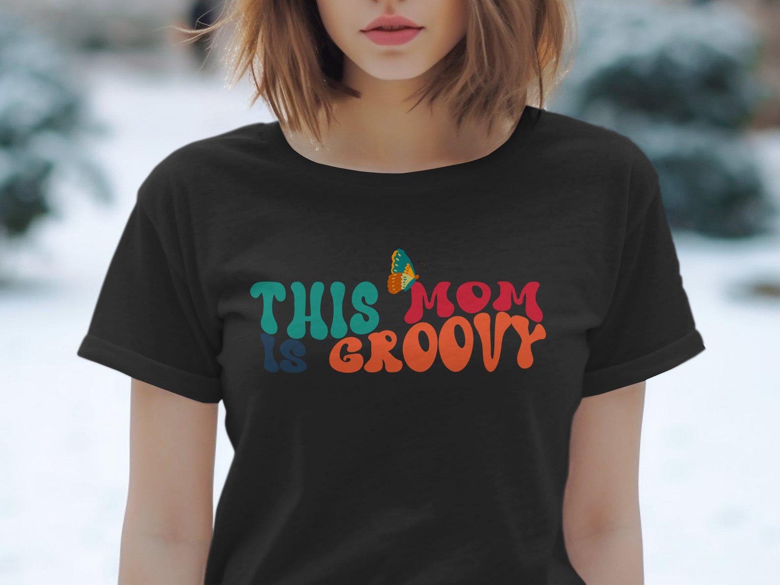 This Mom Is Groovy T-Shirt, Retro Mom Shirt, Mother s Day Gift, Groovy Mom Tee, Fun Mom Gift, Vintage Mom T-Shirt, Cool Mom Tee XL