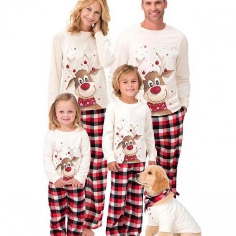 Autumn & Winter Parent-Child Christmas Print Home Wear Set