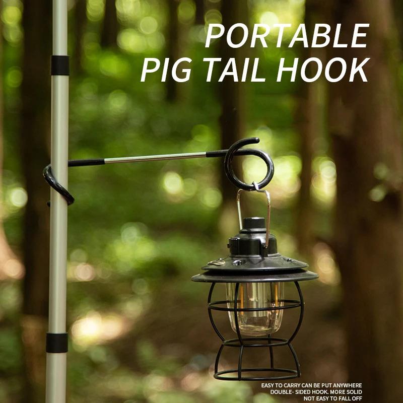 Stainless Steel Light Stand Holder Hooks Portable Tent Pole Lamp Hanger Hunting Fishing Lantern Hanger Camping Outdoor Supplies