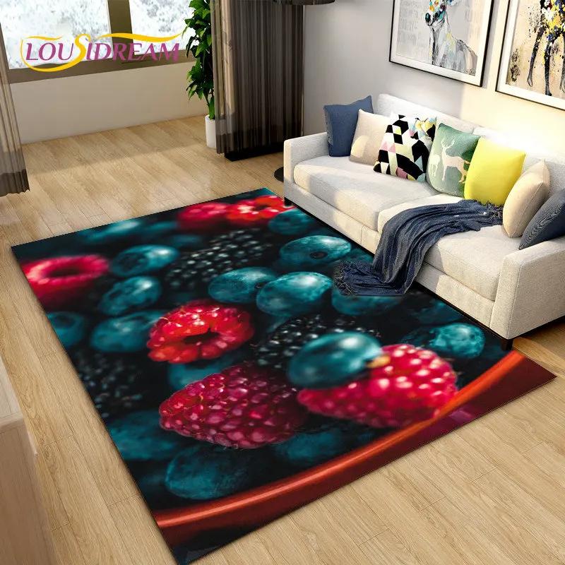 Fruits Series Kitchen Area Rug Carpet for Living Room Bedroom Playroom Sofa decor home Non-slip rug Floor Mat Soft