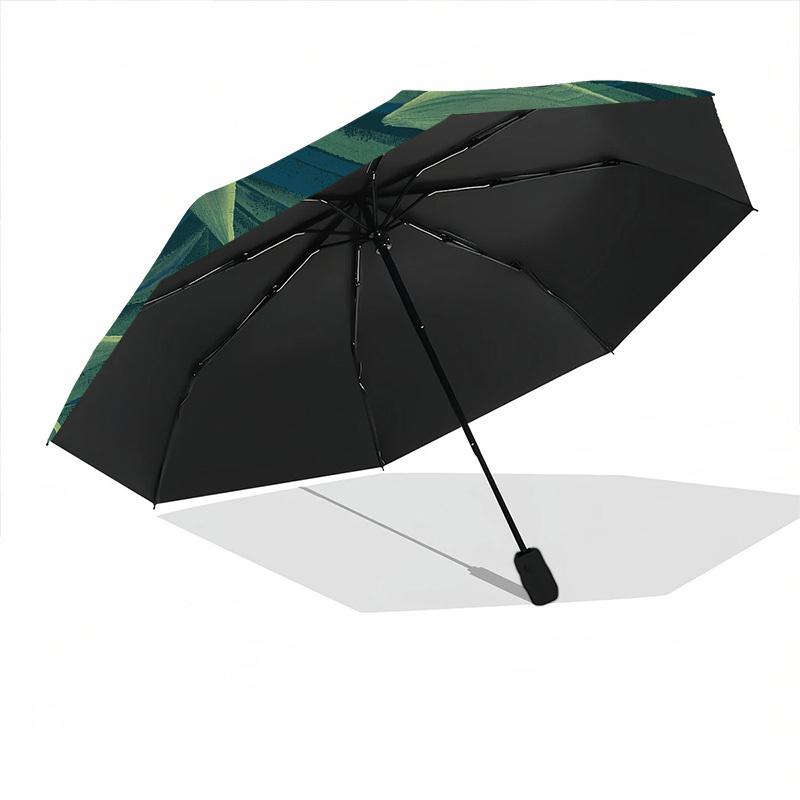 1pc Tropical Leaves Automatic Open/close Umbrella, 8-Rib sturdy structure, Auto Folding/Opening, Portable Travel Umbrella for Women,175