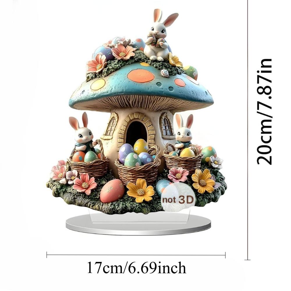 

2D Flat Acrylic Cute Easter Bunny Decoration, Indoor and Outdoor Decoration - No Battery/electricity Required, Free Day Decoration D