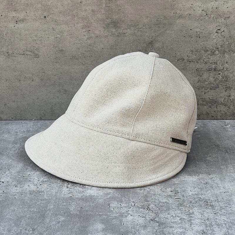 Wide Brim Shows Small Face Cotton And Linen Breathable Duck Tongue Bucket Hat Women'S Foldable Casual Versatile Basin Hat Big Brim Cover Face