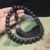 Ebony Old-style Beads Carved Six Syllable Mantra Bracelet & Car Hanging