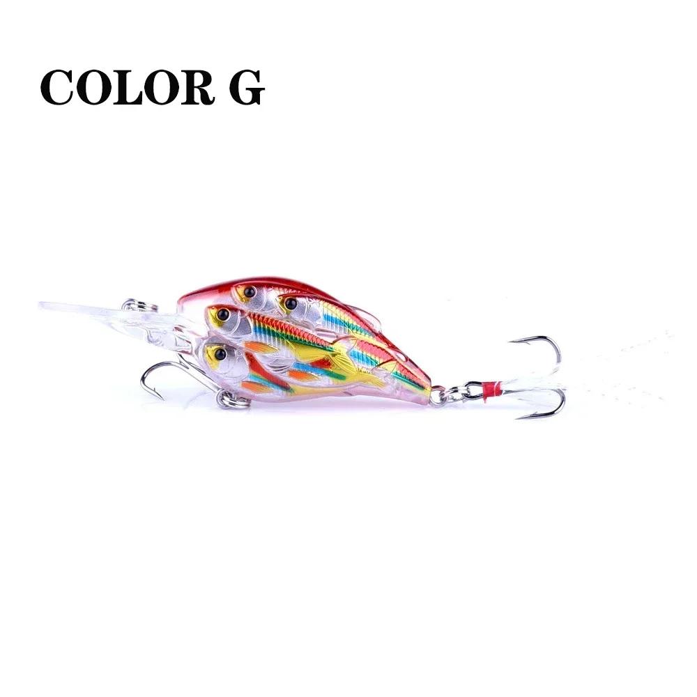 9g 75mm High Quality Fishing Lures Crankbait Fishing Wobblers Floating Hard Bait Isca Bait 3D simulation of schooling fish eyes