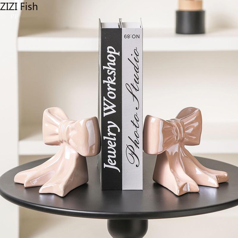 Reizende Schleife Keramikvase Pflanzgefäße Tischdekoration Blumenarrangement Glänzendes Porzellan Blumenvase Raum Ästhetische Dekoration